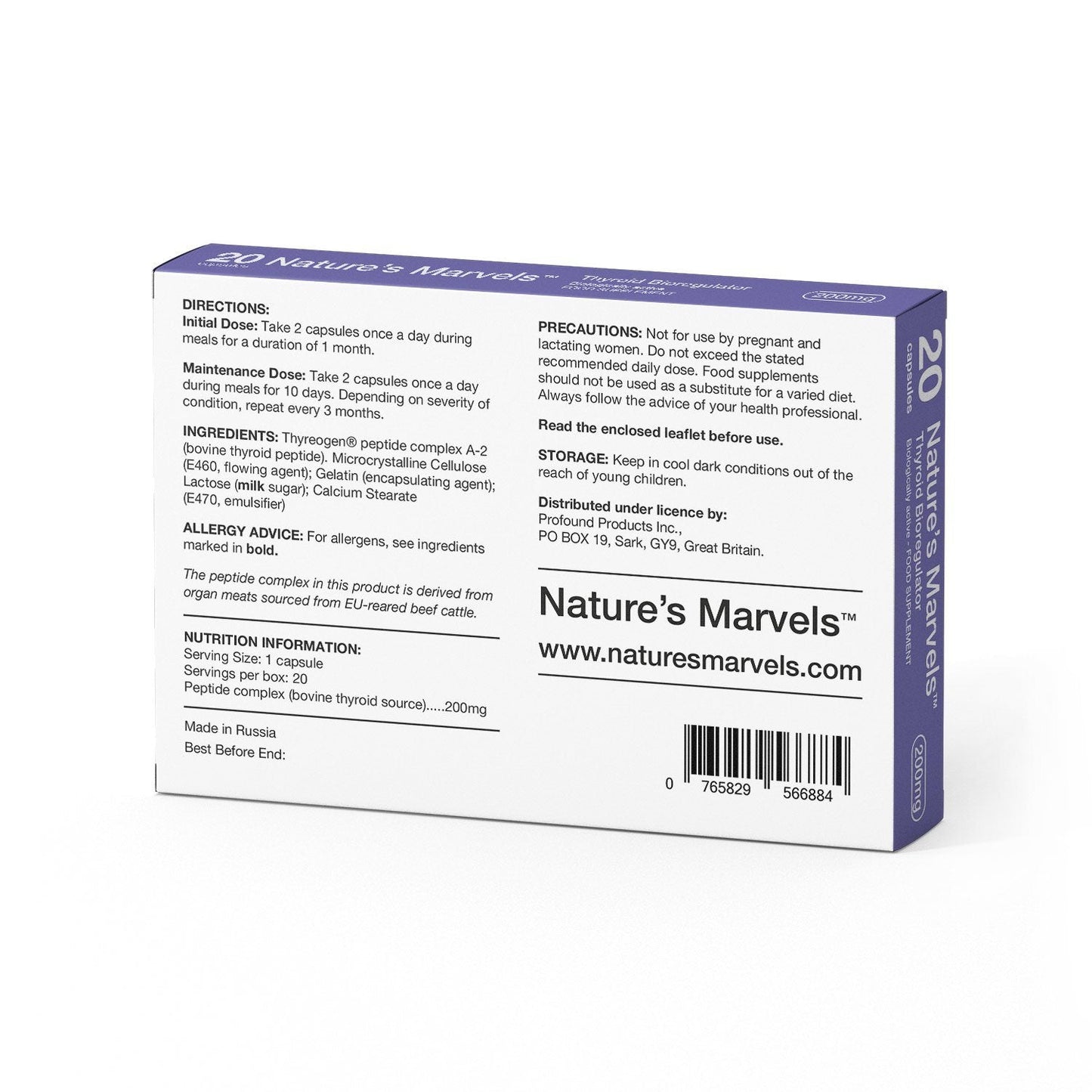 Nature’s Marvels – Thyroid Peptide Bioregulator with Thyreogen 20 Caps