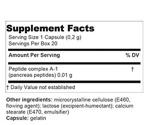 Suprefort A-1 - Pancreas Peptide Bioregulator - 20 Capsules