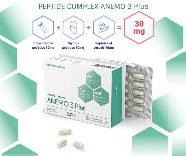 Anemo 3 Plus - Endurance & Immune System Peptide Complex - 60 Caps