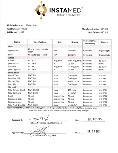 Intimacy - PT-141+ - Oral Peptide Strips
