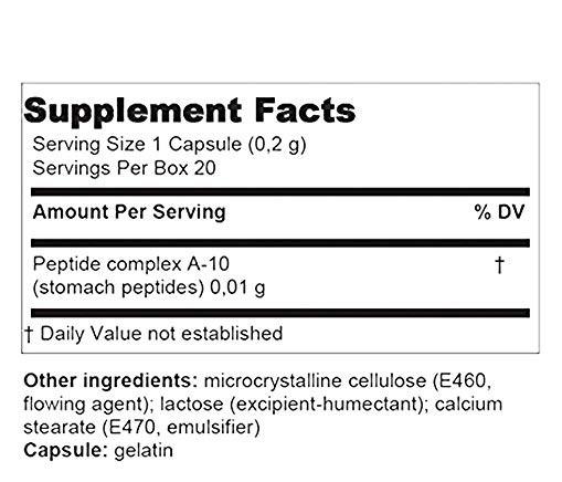 Stamakort - Stomach Peptide Bioregulator  (A-10) 20 Capsules