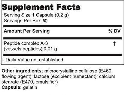 Ventfort - A-3 Blood Vessel Peptide Bioregulator - 60 Capsules