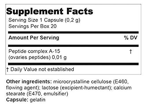 Zhenoluten® - A-15 Ovary Peptide Bioregulator - 20 Capsules