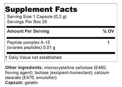 Zhenoluten® - A-15 Ovary Peptide Bioregulator - 20 Capsules