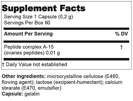Ovary Peptide Bioregulator (A-15 Zhenoluten®) 60 Capsules